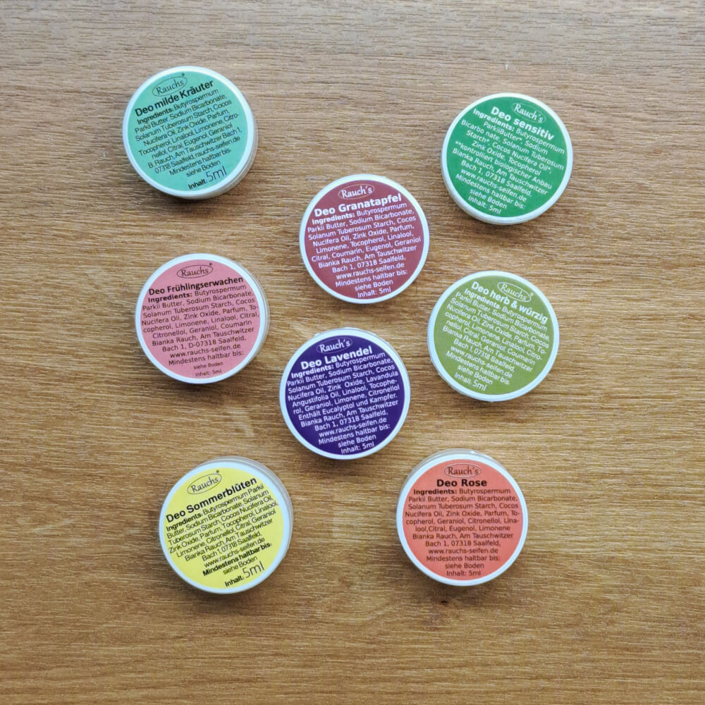 Deocreme Probenset mit 8 Minis - alle Sorten zum Testen, auf Reisen oder im Handgepäck